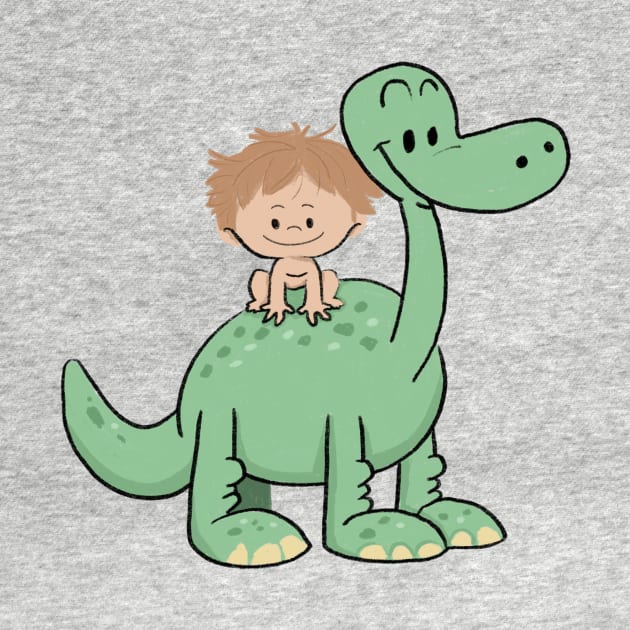 The Good Dinosaur cartoon t-shirt design by BINTSTUDIO